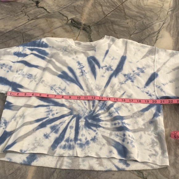 BFFS & BABES Cropped Navy and Gray Tie-Dye Sweatshirt - Picture 4 of 5